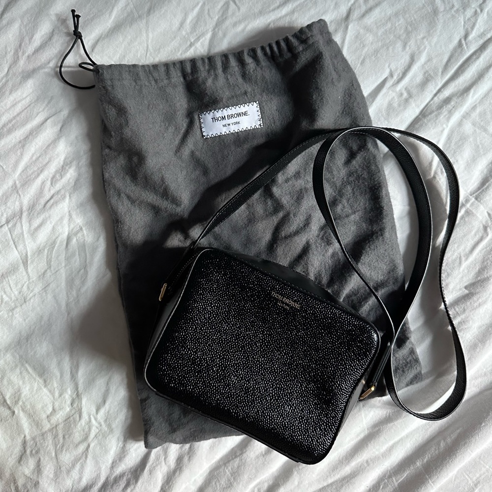THOM BROWNE MINI-BUSINESS CROSSBODY BAG